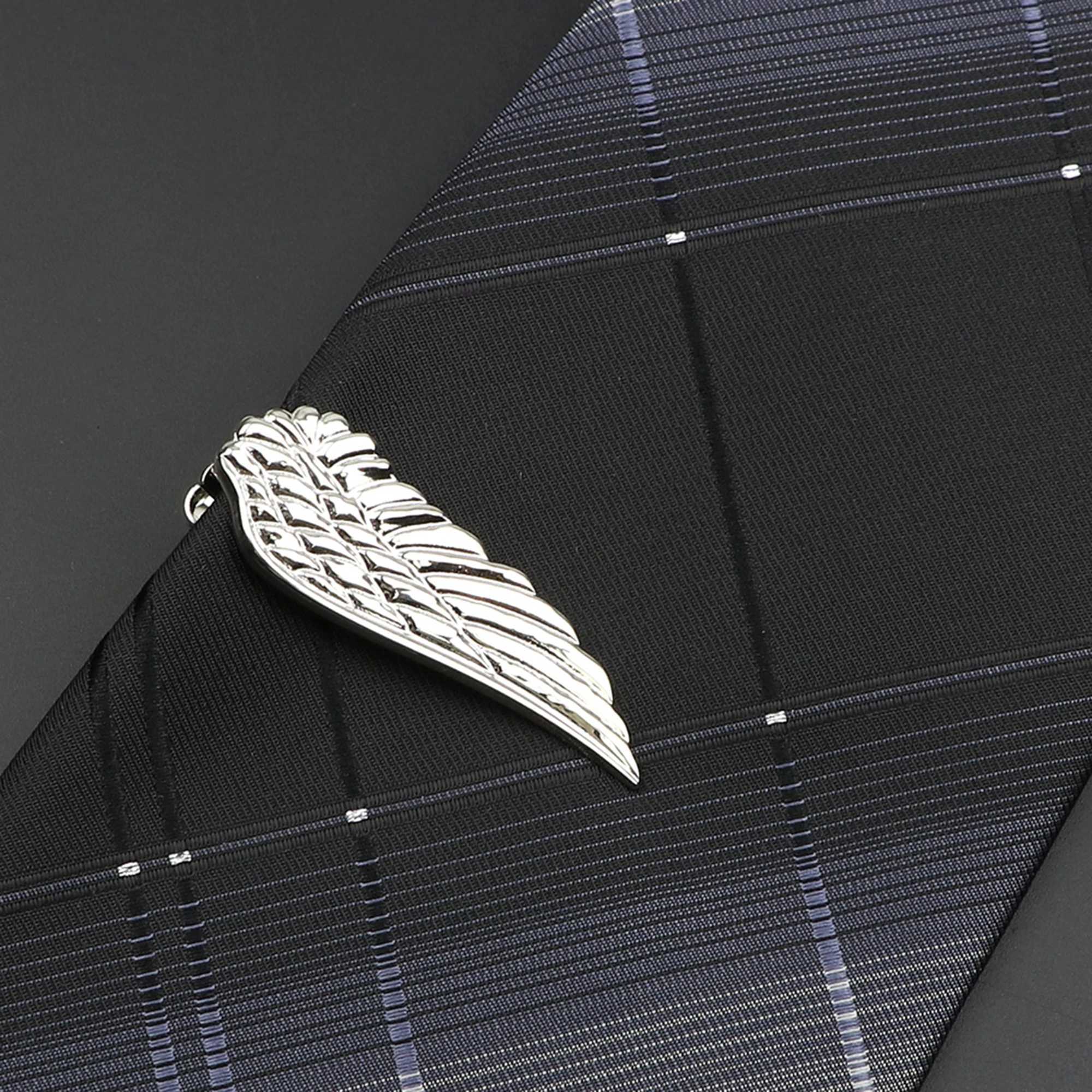 Mens metal tie clip animal tool shape bright chrome plated stainless steel necklace buckle business luxury design accessories W240914