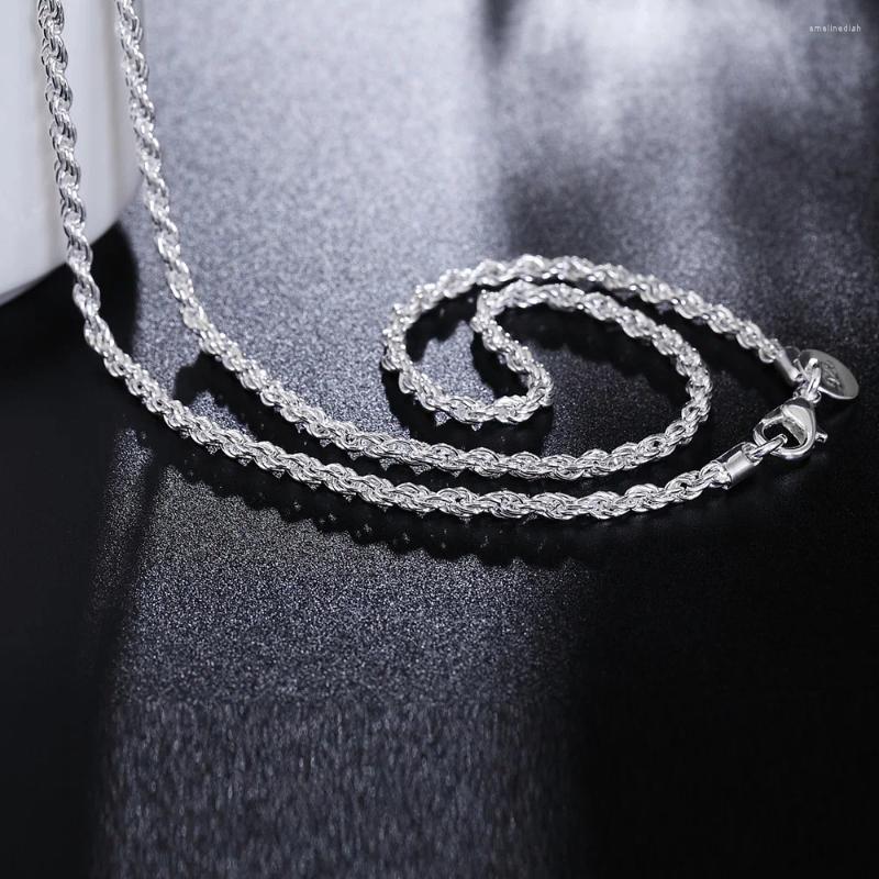 Sterg Sier Necklace for Women - Twisted Rope Chain 3MM in 16-24 Inches 4 162