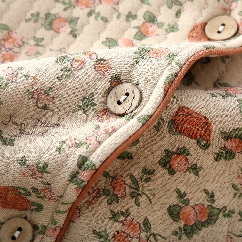 2023 New Women's Pamas Suit Thick Warm Cardigan Winter Pyjamas Sets Long Sleeve Wer Print Home Clothes Sleepwear