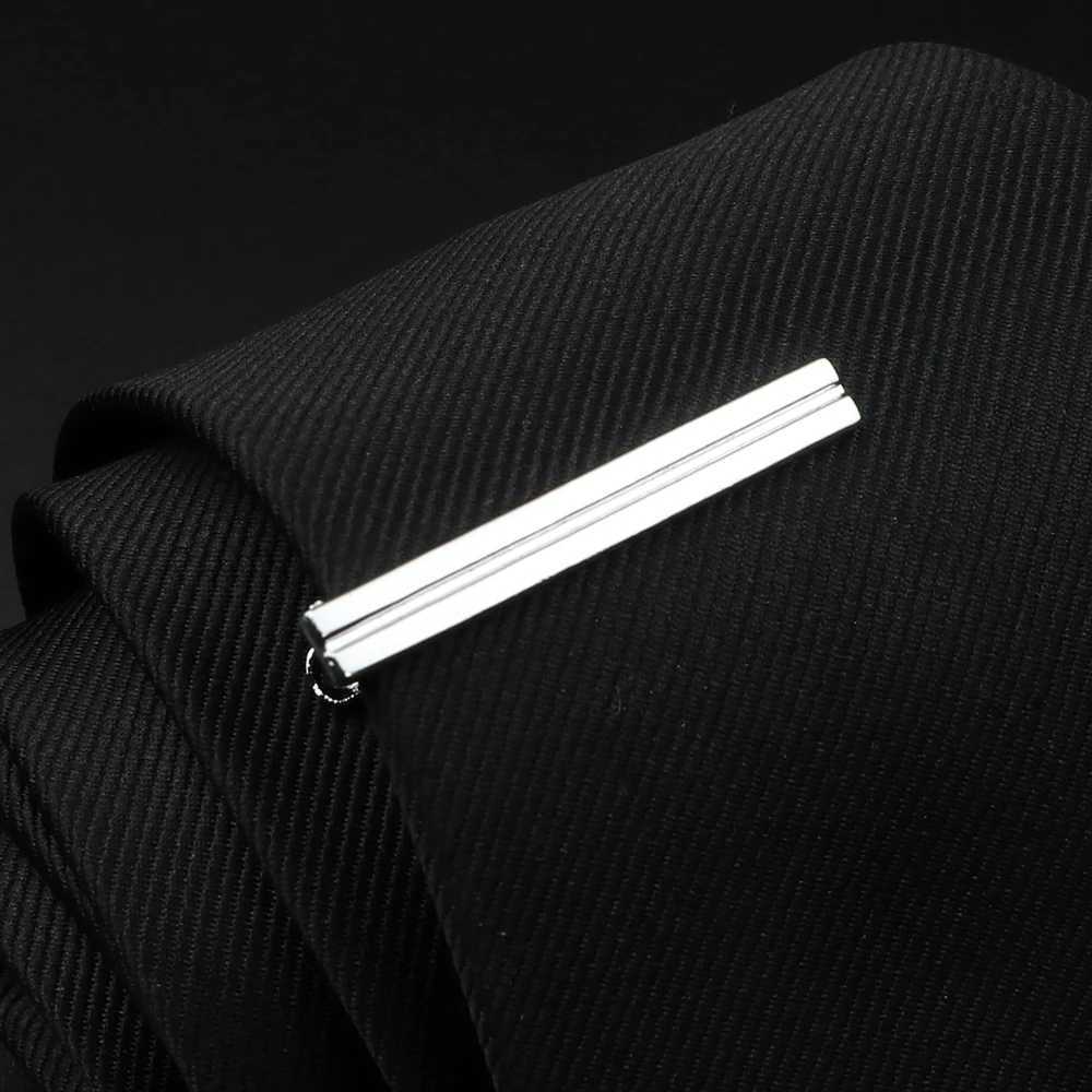 New tie clip mens bright chrome stainless steel metal necklace bar dress shirt tie pin for wedding tie clip mens accessories W240914