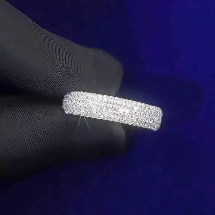 Fashion design Solid sier Iced out Free fire moissanite dia ring for mens hiphop jewelry