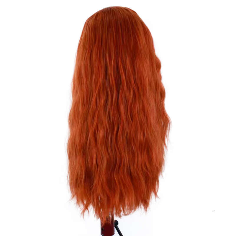 AIMEYA Orange Long Curly For Women Synthetic Lace Front Loose Wave Cosplay Wig Daily Use