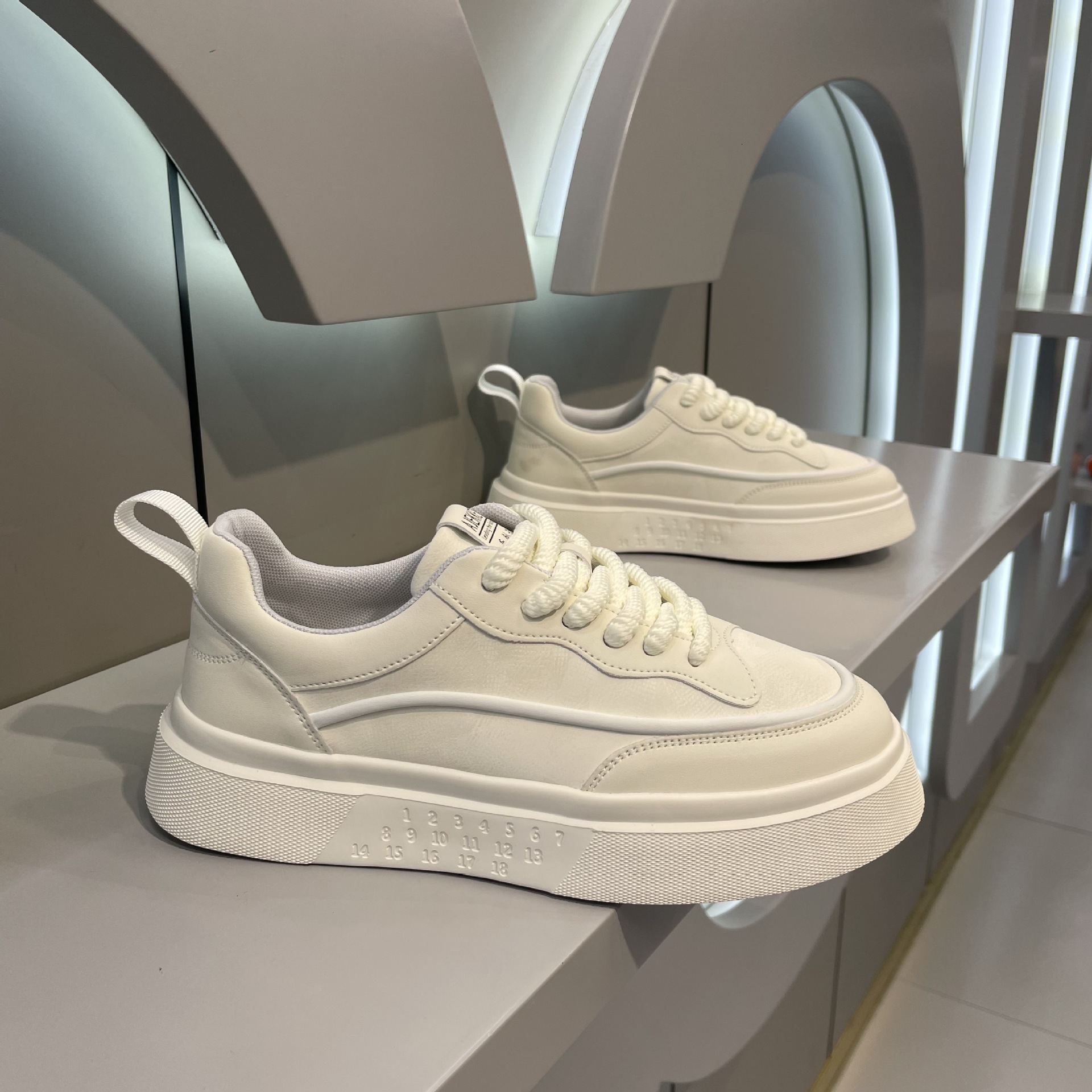 Ddmybear Autumn Soft Soled Comfortable Dad Korean Version Versatile White Comfortable Design Height Increasing Board Men's Shoes Chinese Brand Sh