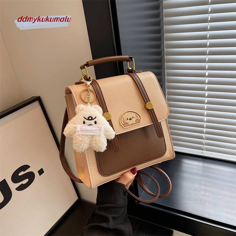 Cute texture women's backpack 2023 new trendy, casual, and versatile dog pattern portable small pendant bag H729#32 268f4