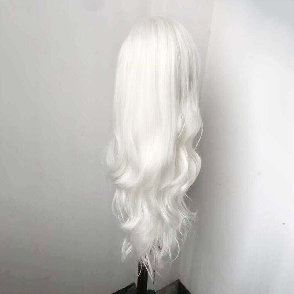 AIMEYA Wave White Lace Front Wig For Women Free Part Natural Haire Heat Resistant Synthetic Daily Wear Cosplay Wigs