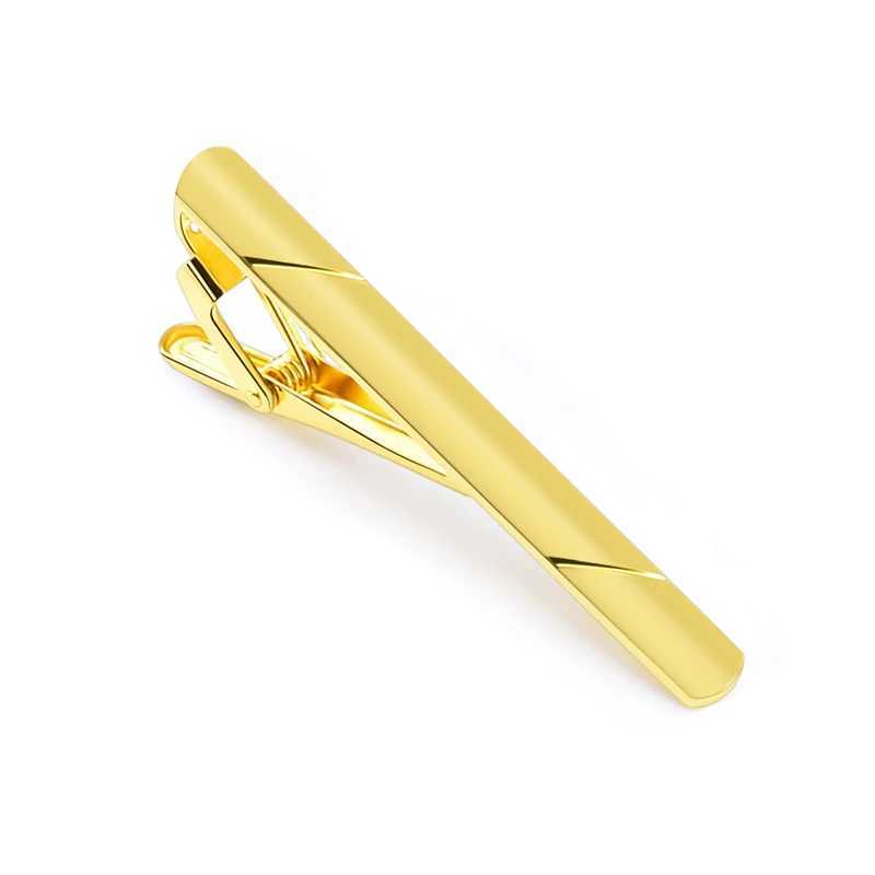 1 mens colored tie clip metal silver gold tone simple bar buckle practical black navy blue neck buckle W240914