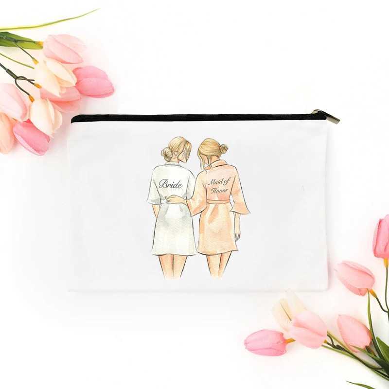 Bride To Be Bridesmaid Maid of Honor Wedding Bachelorette Party Bridal Shower Survival Kit Cosmetic Makeup Travel Bag Gift Z240914