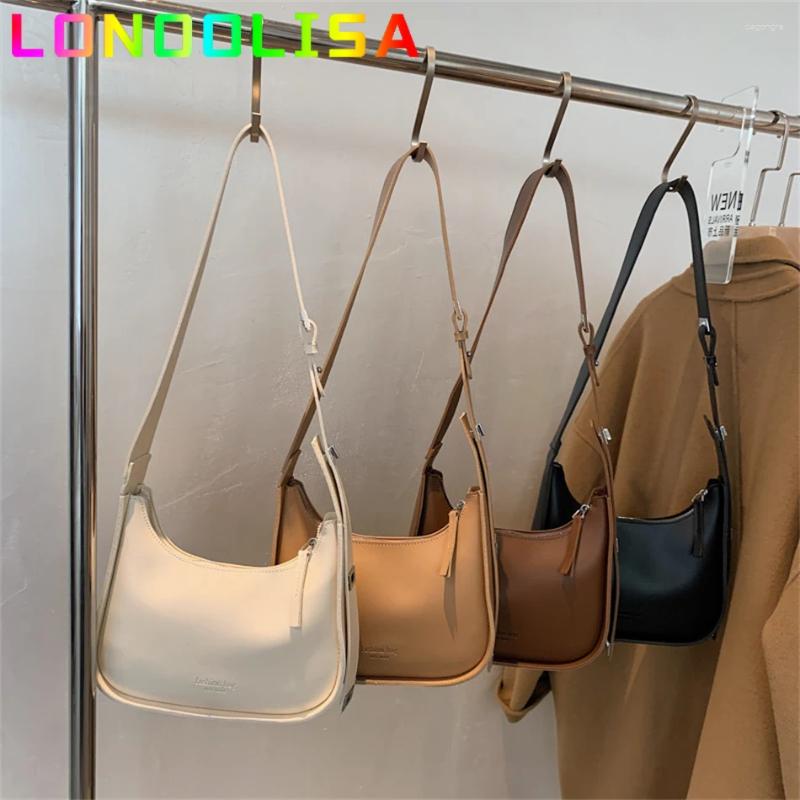 Shoulder Bags Small Designer Women's Black Bag Simple Retro Crossbody Pu Leather Female Handbags Pure Color Bucket Sac a7e5