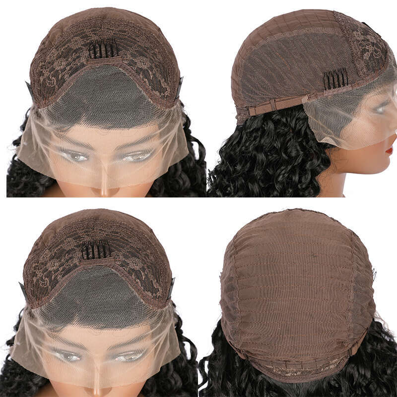Human Hair Blend Curly Frontal Pre-Plucked HD Lace Auburn Blonde Wig Dark Roots For Women Free Parting Daily/Party