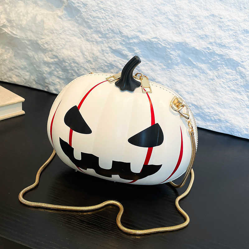 CMM Pumpkin Funny Shoulder Chain Bag Fashion and Niche Creative Circular Shoulder Bag Halloween Demon Crossbody Bag