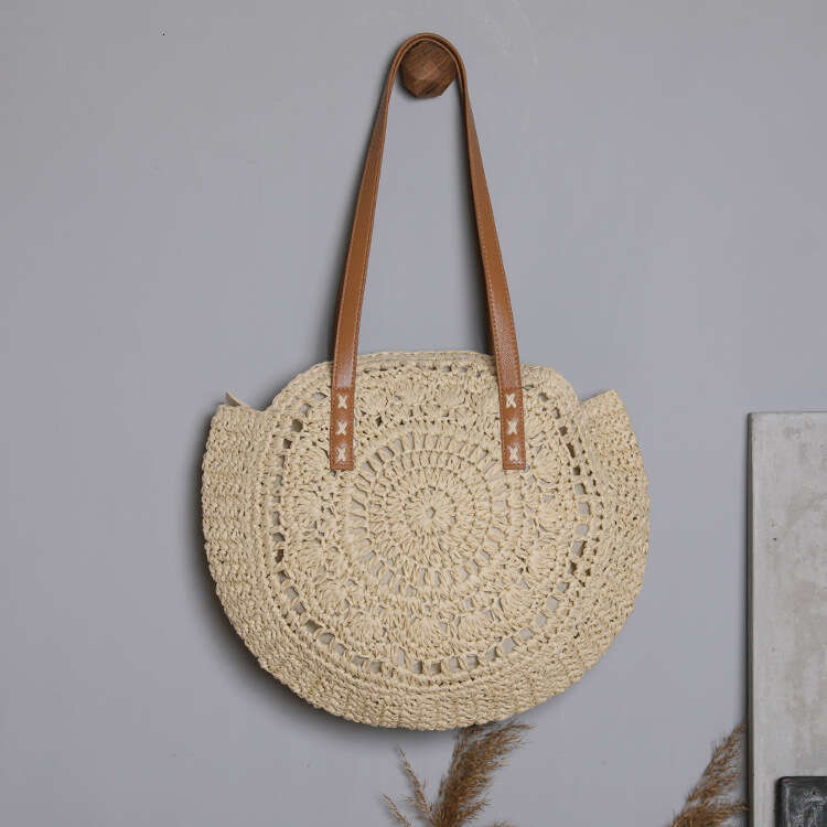 AMZZ 2024 New Fashion Grass Woven Single Shoulder Women's Beach Vacation Large Capacity Tote Bag