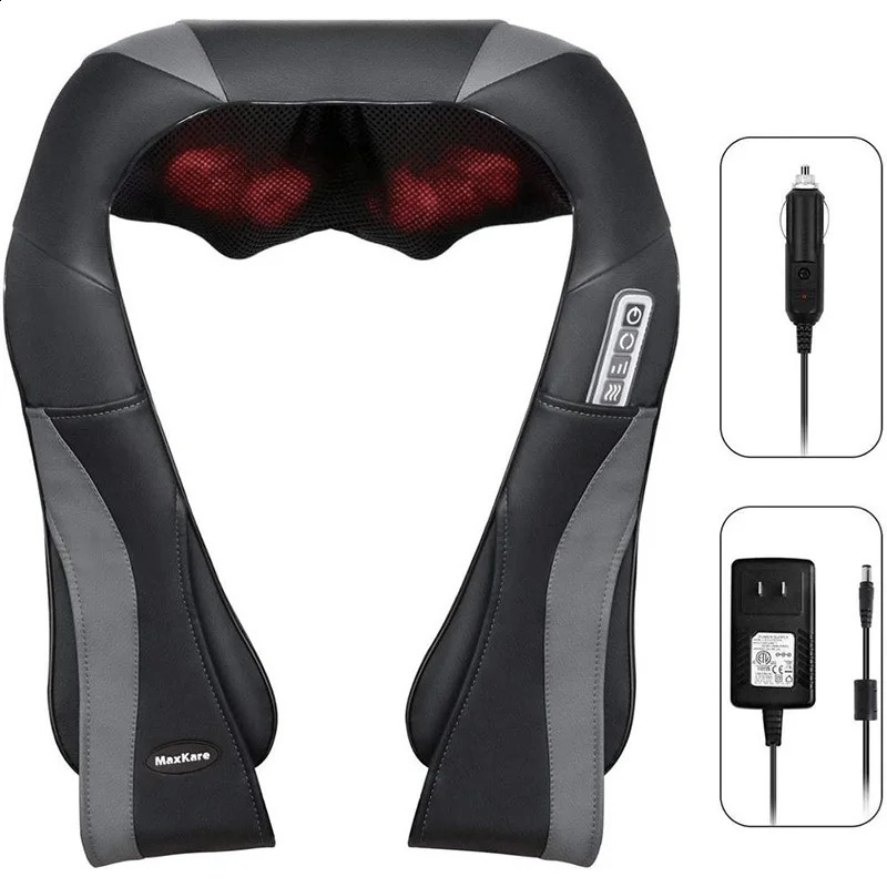 Heated neck and back massager electric deep tissue kneading and massage pillow for shoulders back and neck muscle 240914