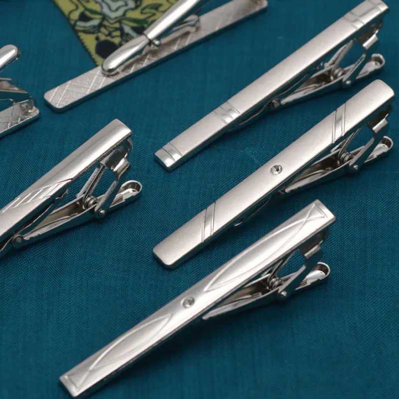 New metal silver tie clip wedding shirt collar buckle clip business gentleman pin jewelry accessory 6cm men W240914