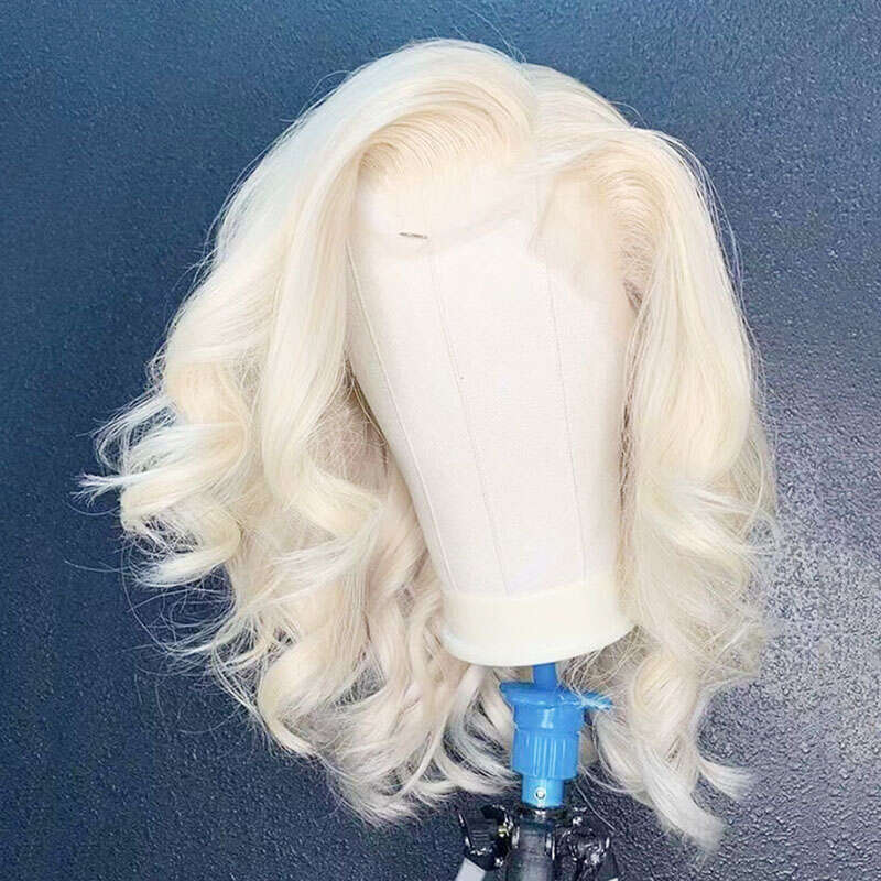 AIMEYA Platinum Blonde Bob For Women Lace Front With Natural Haire Short BOB Wig Daily Use Synthetic Hair