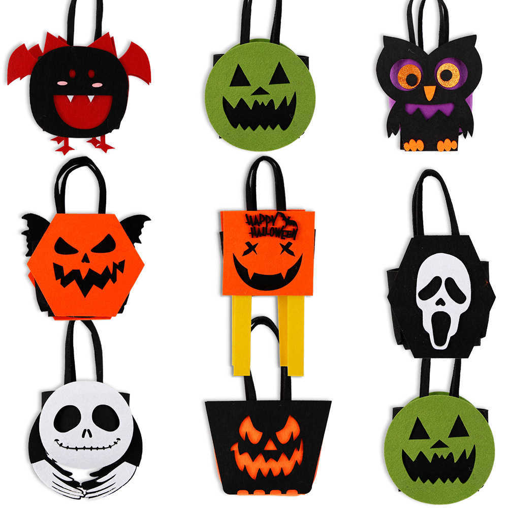 CMM Halloween Decoration Candy Bag Ghost Festival Atmosphere Decoration Props Non Woven 3d Handbag Party Supplies