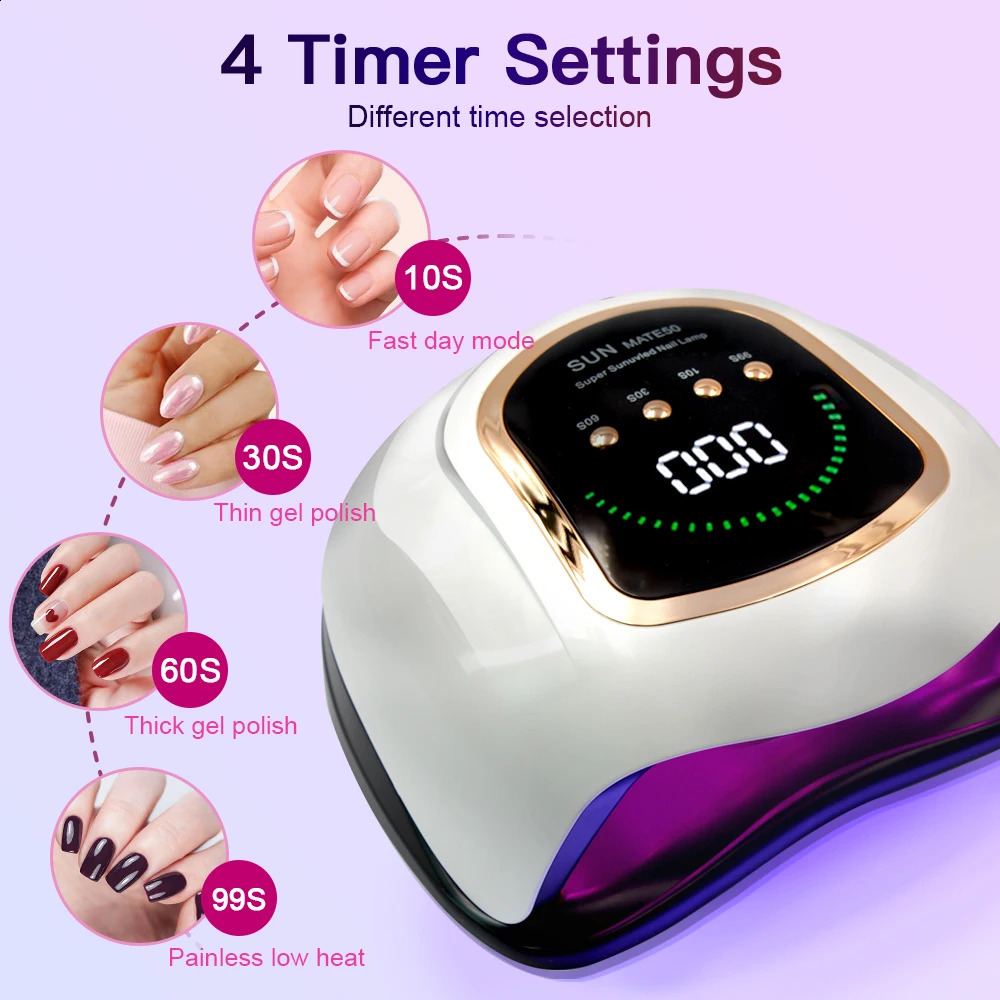 Powerful UV LED Nail Lamp for Nails Curing All Gel Polish with Large Screen Professional Nail Equipment Manicure Drying Lamps 240909