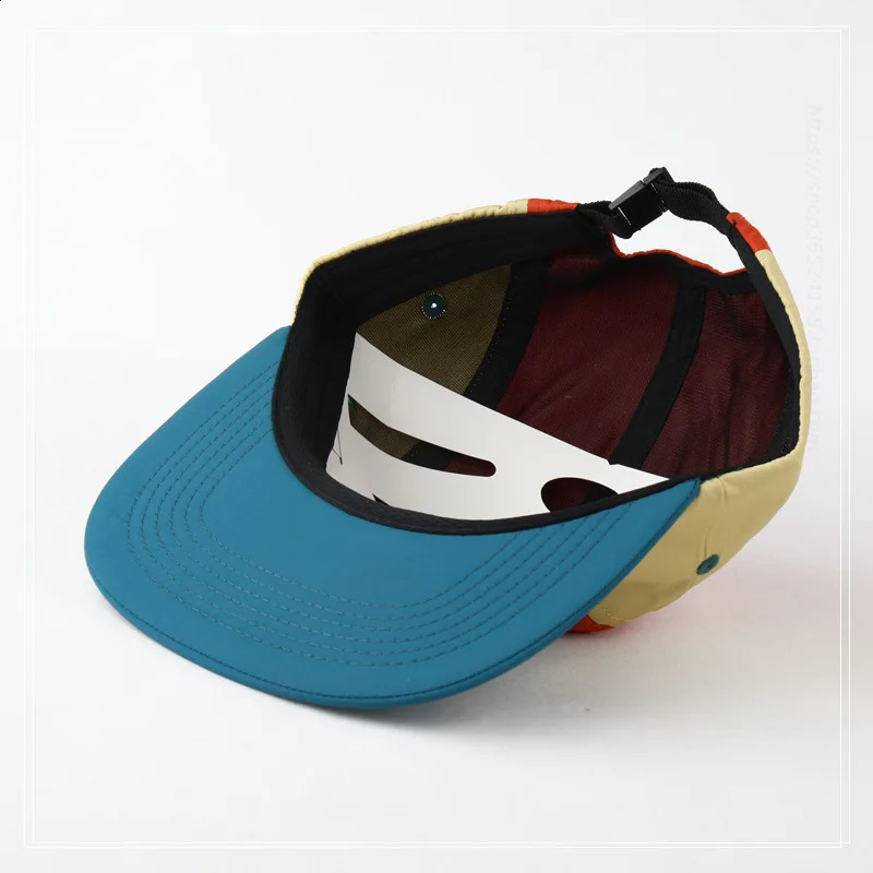 American Color Matching Five-panel Quick-drying Cap for Men and Women Waterproof Soft Top Outdoor Sports Flat Edge Baseball Hat 240913