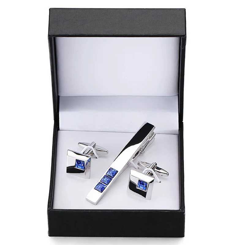 A set of high-end tie clips Kraft exquisite cufflinks anchors saxophone crystal cufflinks black square cufflinks W240914