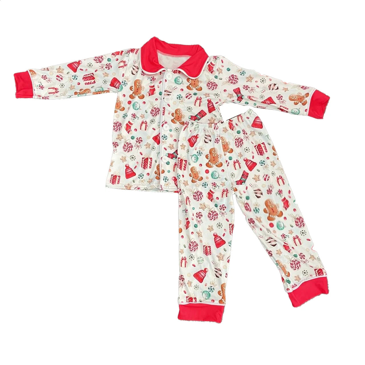 Girls Boutique Christmas Sleepwear Clothing Kids Christmas tree gingerbread Pajamas Outfit Wholesale Boys Pyjamas Sets 240913