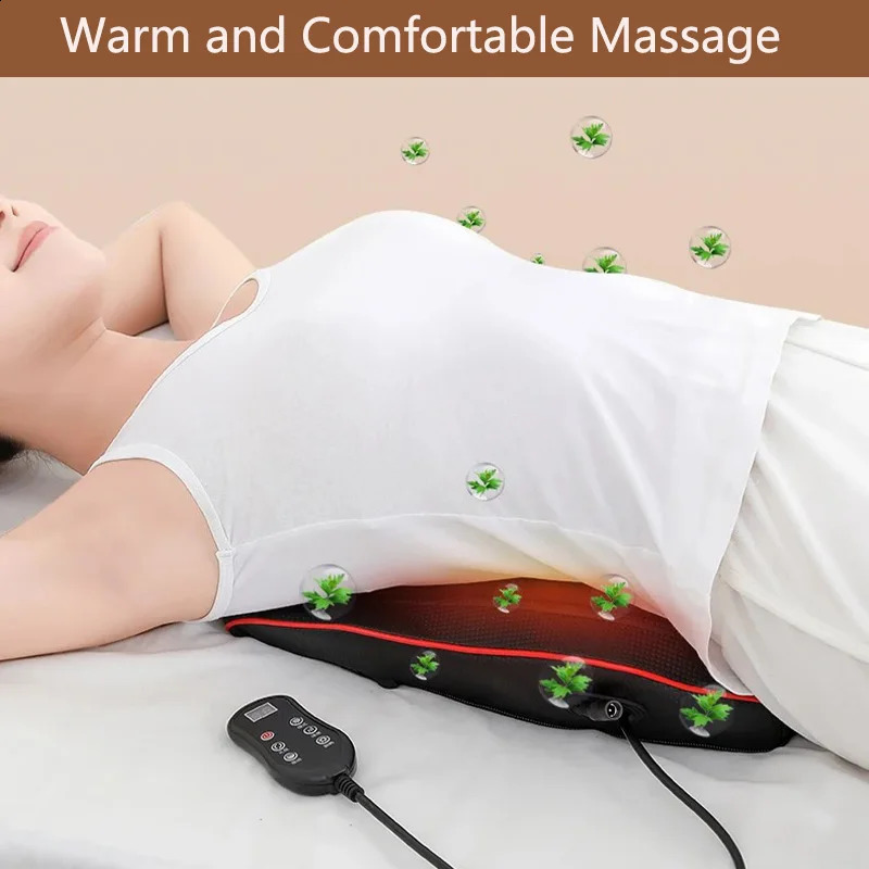 MTZION Massage Pillow Electric Finger Pressing Belt 20 Heating Massage Head 3D Pinching of Lumbar Spine Rolling Back Massage Relaxation 240914