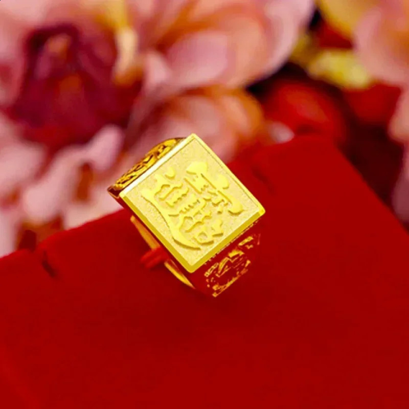Pure 9999 genuine gold ring fashion model 100 matching 240912