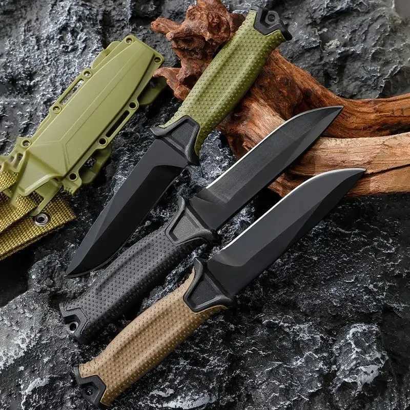 Tactical knife New outdoor jungle tactical straight knife edc portable self-defense survival knife with K sheath outdoor hunting knife M240914