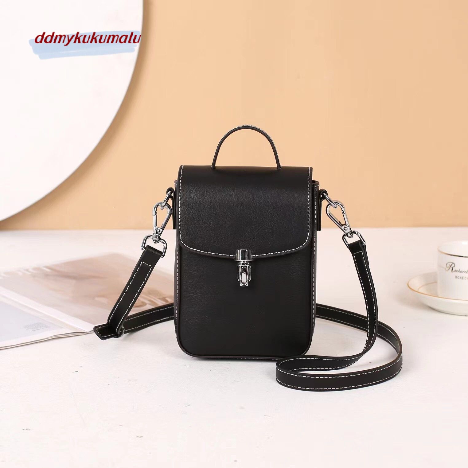 Genuine leather 2024 new mini women's summer high-end feeling fashion versatile crossbody cowhide phone small bag H7.19#68 ddmykukumalu