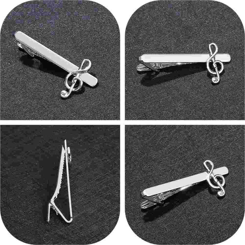 2 Tie Clips European Fashion Mens Wedding Cufflinks Mens Chemical Cufflinks 64X26X19CM Alloy Music Notes W240914