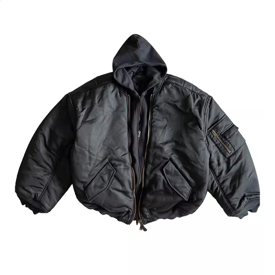 NIGO Mens Womens Spring And Autumn Fashion Doing Old Zipper Splicing Hooded Loose Long Sleeve Pilot Jacket Coat Ngvp #nigo8589 240905