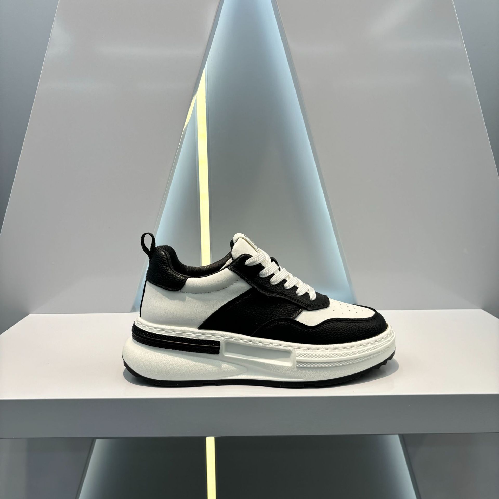 Ddmybear Spring And Autumn Men's Casual Sports Board Fashionable Inner Height Increase Thick Bottom Leather Shoes For Male Students Chinese Brand