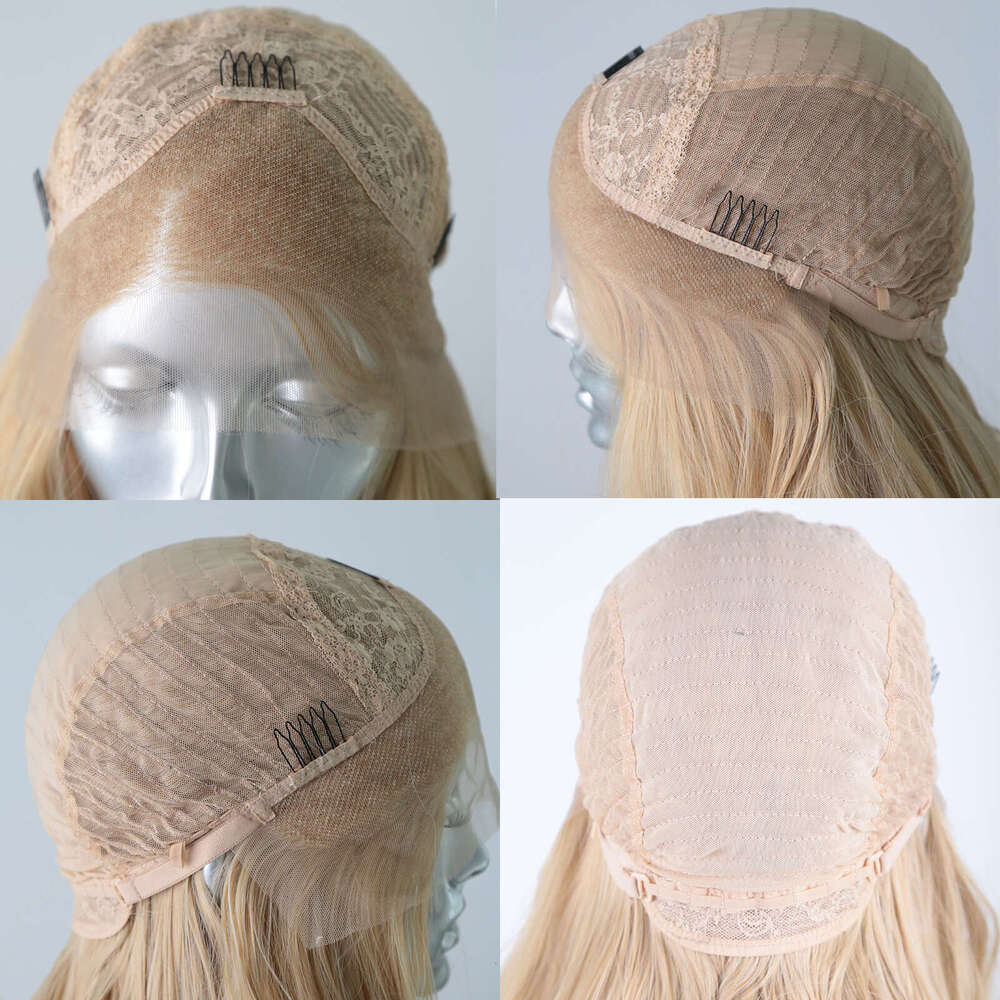 AIMEYA Lemon Yellow Synthetic Heat Resistant Lace Front Wigs Long Body Wave Daily Use Cosplay Party Wig