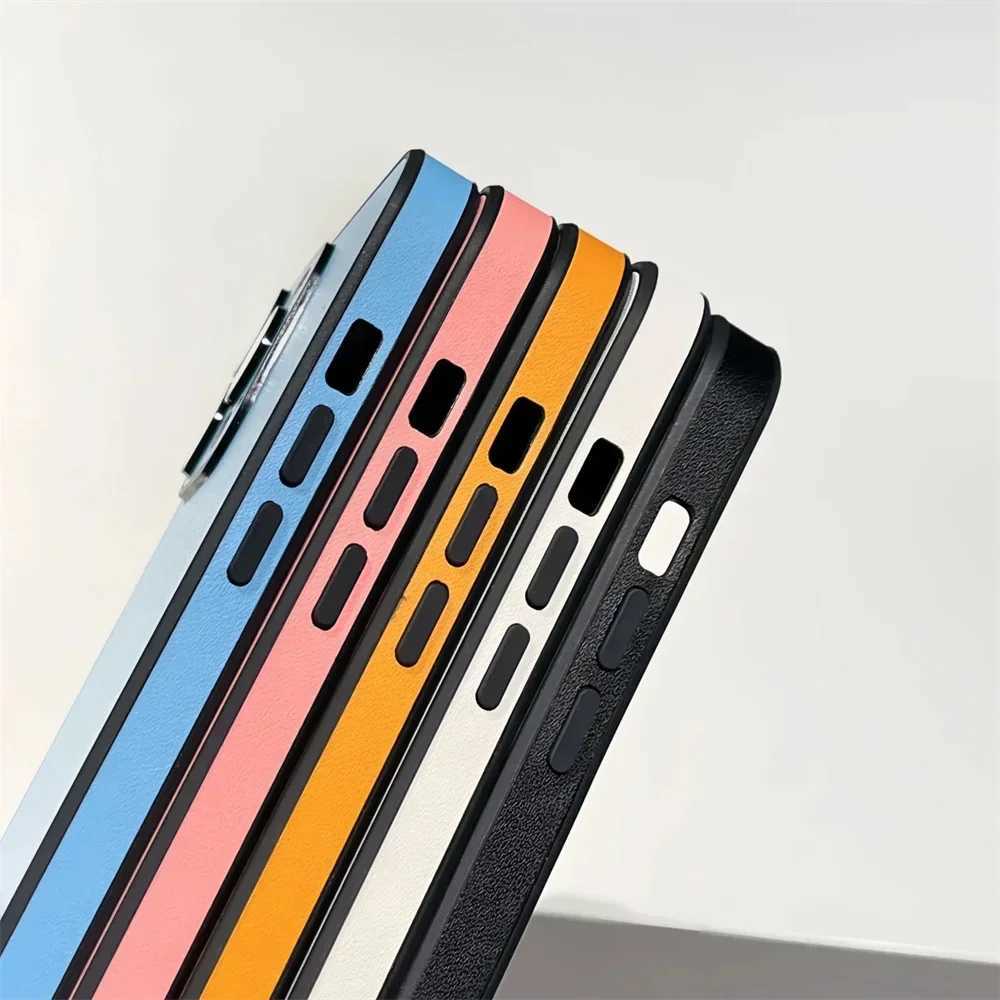 Double color PU Leather Luxury Case for IPhone 15 14 13 12 Pro Max Cover for Iphone 14 11 16 Pro Max Slim 15promax 16plus Case M240914