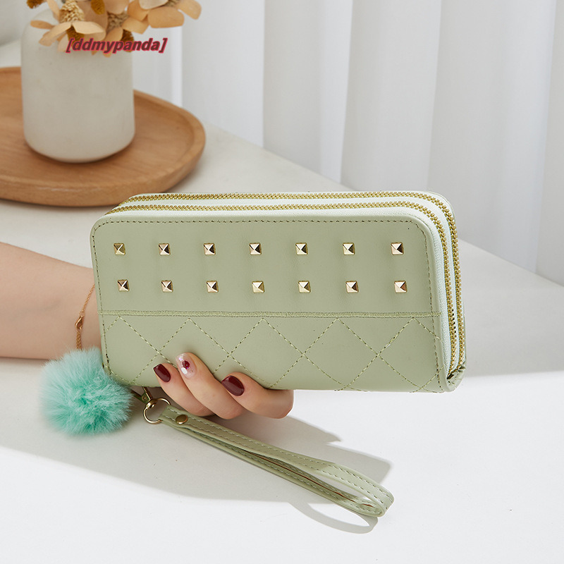 2024 New Women's Double Long Short Multi Card Korean Lingge Liuding Zipper Zero Wallet #9 ddmypanda