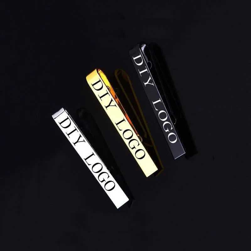 Customized DIY Name Pattern Metal Silver Tie Clip Mens Wedding Tie Clip Mens Tie Buckle W240914