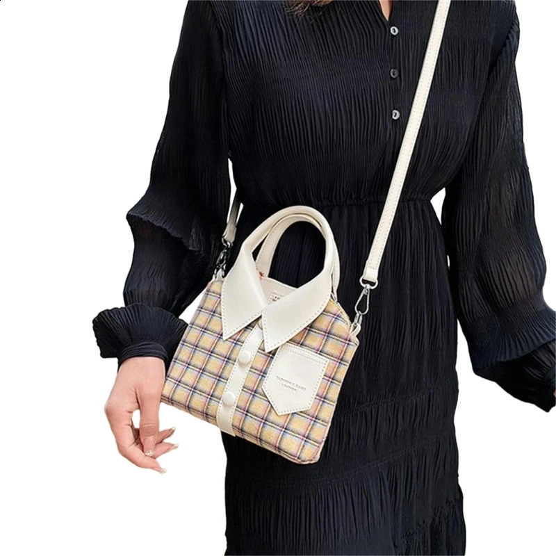 Clothing bag T-shirt handbag creative PU cross body bag womens retro handbag womens handbag with adjustable shoulder strap 240912