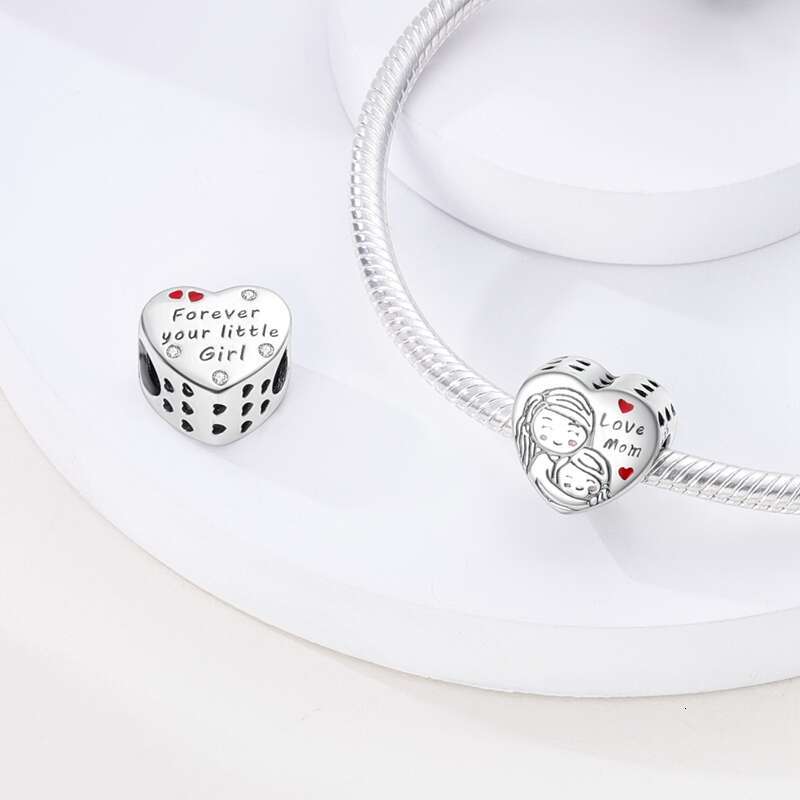 925 Sterling Silver Heart Dog Warm Family Charms Beads Fit Original Bracelets Fine DIY Mother's Day Jewelry Gifts
