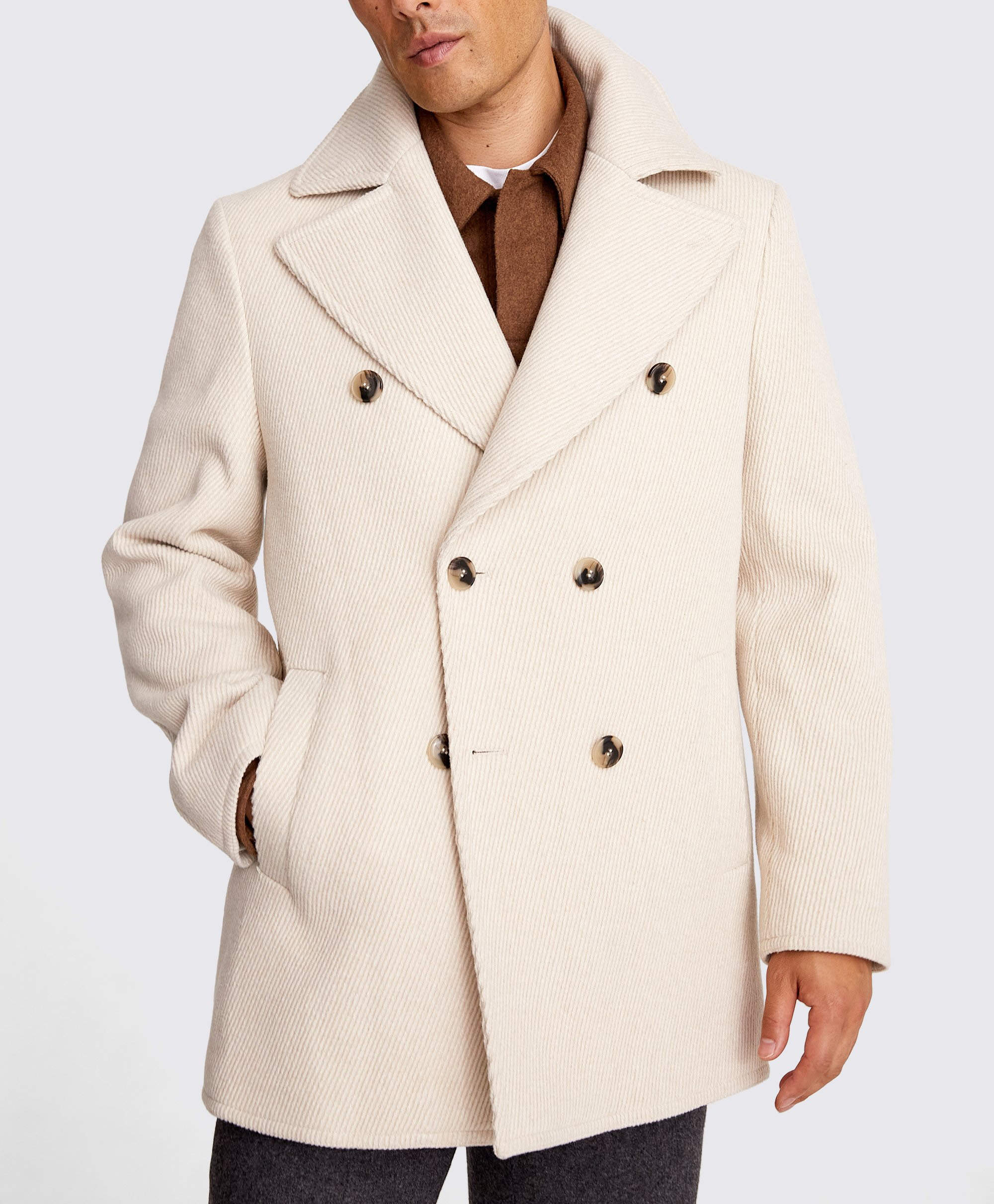 Casual Men's Wool Blend Coat Notched Lapel Tailored Jacket Blazer Coat Autumn Winter Harringbone Plus Size Windbreaker Custom Made