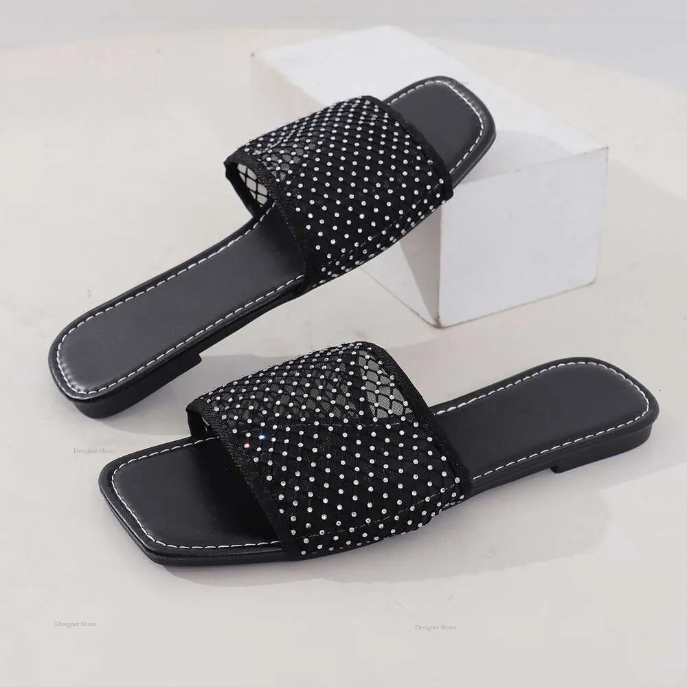 Casual Summer Slippers Flip Flops Square Toe Walking Shoe Flat Beach Sandals Mujer Zapatos Slides Women Plus Size 43