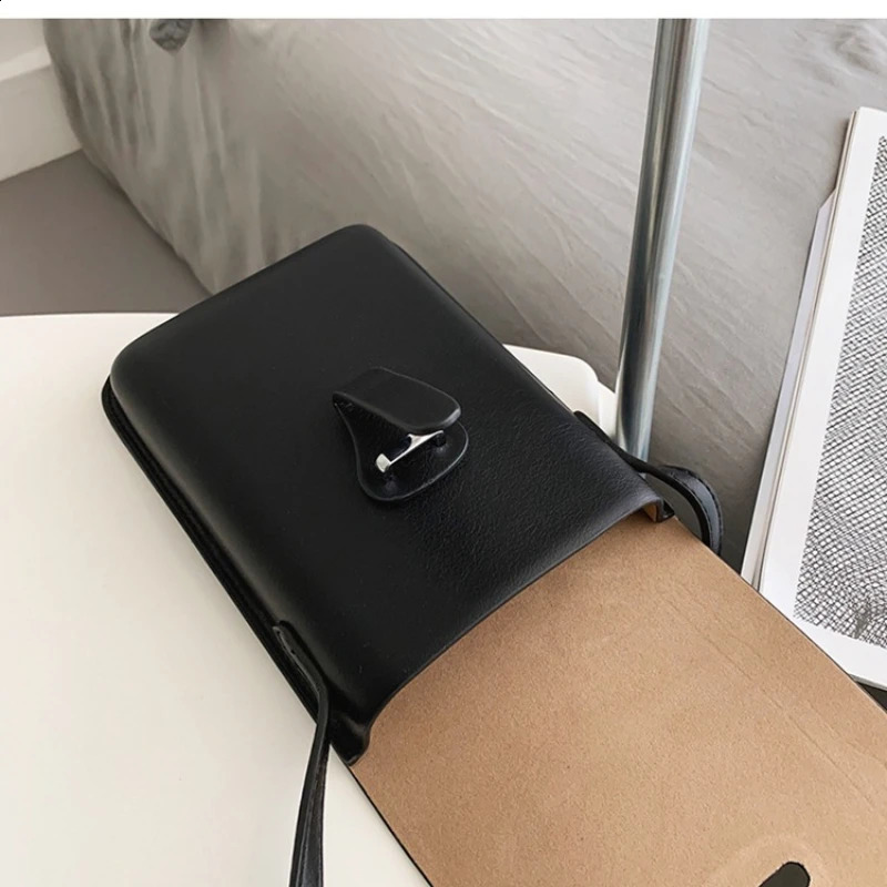 Simple unisex small square PU leather Korean cross body shoulder bag fashion phone bag wallet 240912