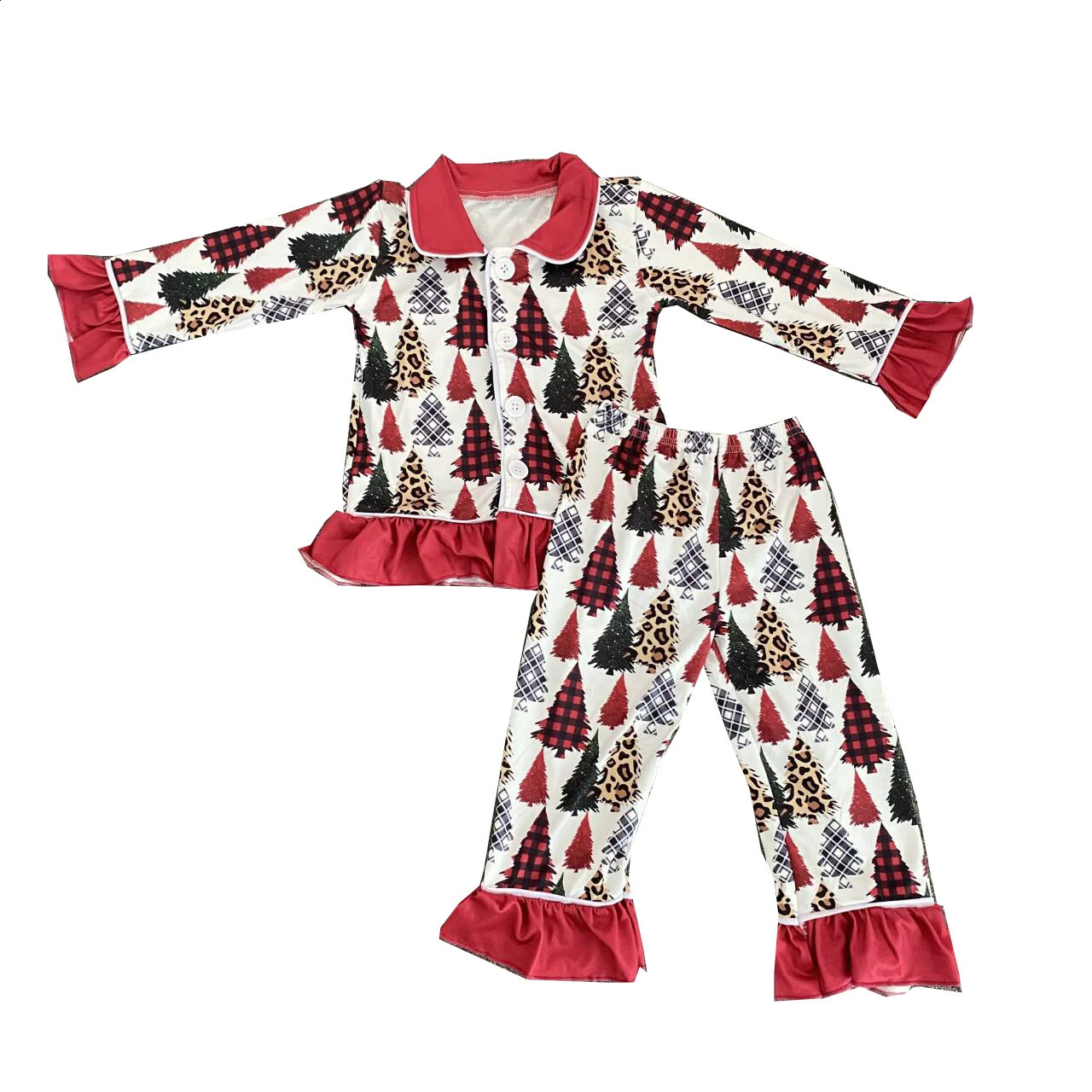 Girls Boutique Christmas Sleepwear Clothing Kids Christmas tree gingerbread Pajamas Outfit Wholesale Boys Pyjamas Sets 240913