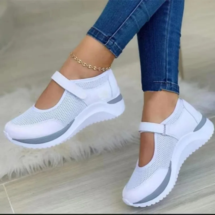 2024 New AutumnOutdoorBreathable Mesh Women Casual Platform Sneakers Travel Walking Footwear Large Size Vulcanized Shoes