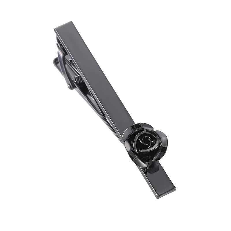 New copper material four-color metal rose tie clip fashion mens wedding accessories tie pin jewelry wholesale W240914