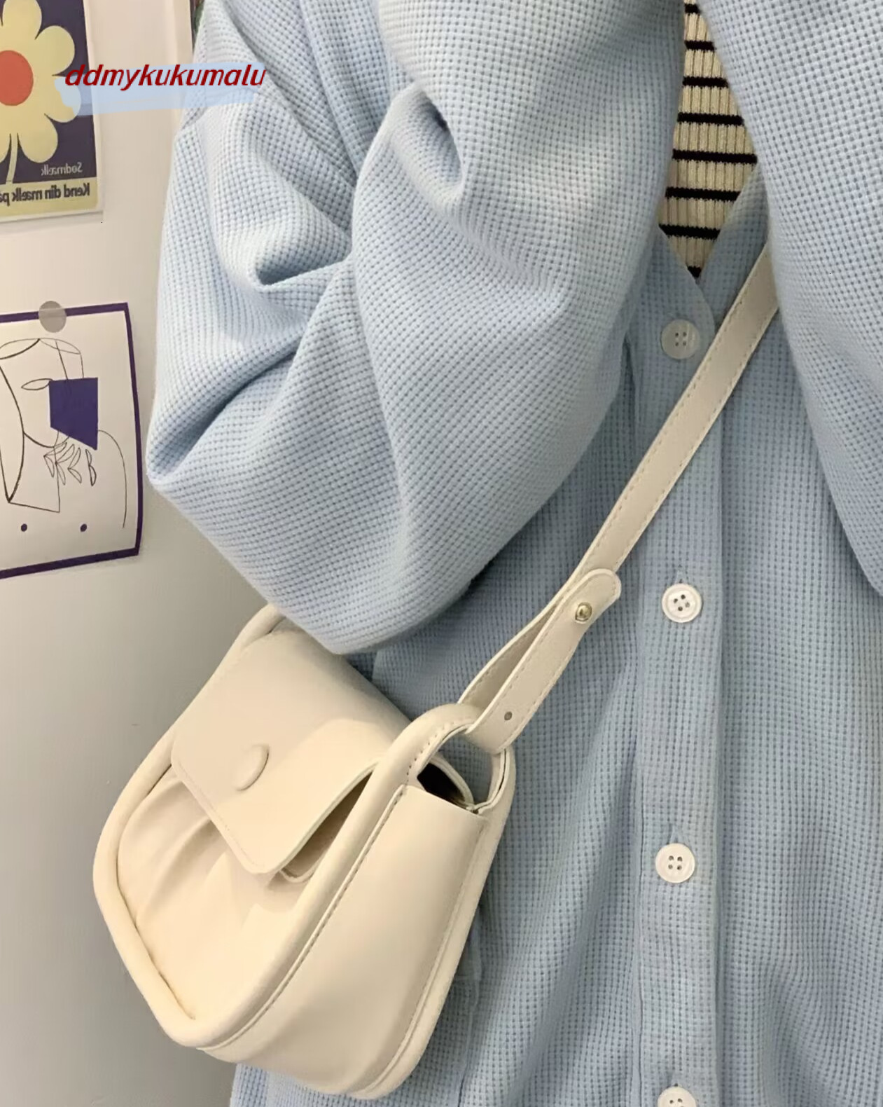 Women's 2024 New Trendy Girls High Quality Small Square with Folded Underarm Versatile One Shoulder Crossbody Bag H724#24 kukumalu