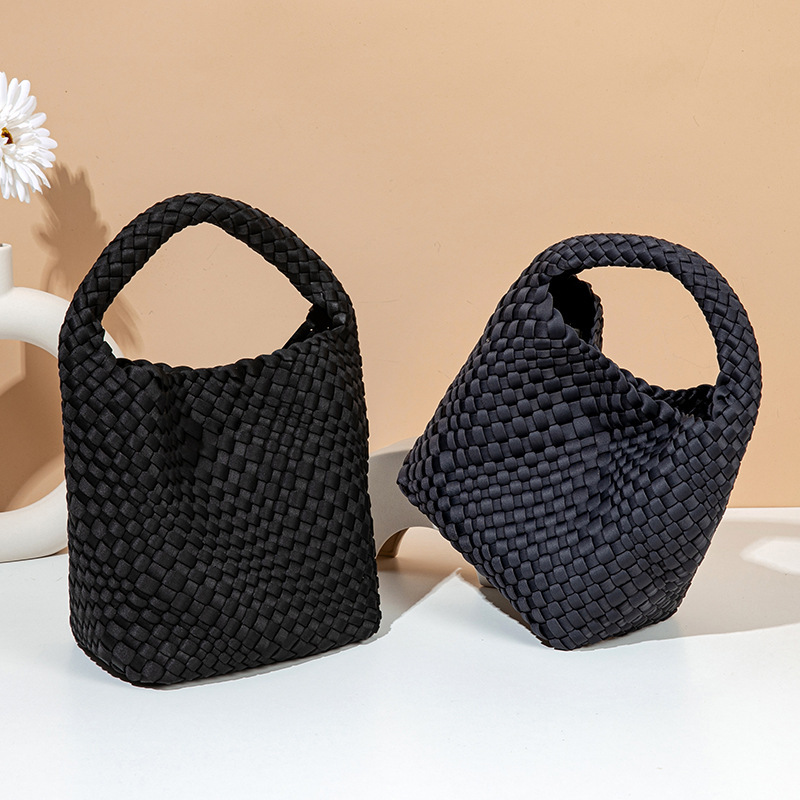 2024 new waterproof diving cloth hand woven women's casual handle, mother bag, single shoulder crossbody bag