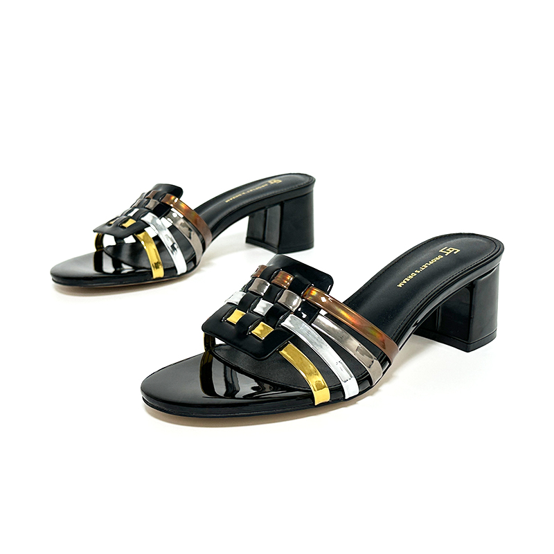 designer slippers heels for women sexy sandals indoor outdoor slides Genuine Leather shoes with box size 35-44