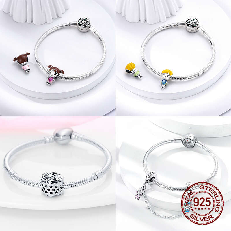925 Sterling Silver boys and girls lovers pendant charms fit original bracelet charm beads necklace Diy female jewelry
