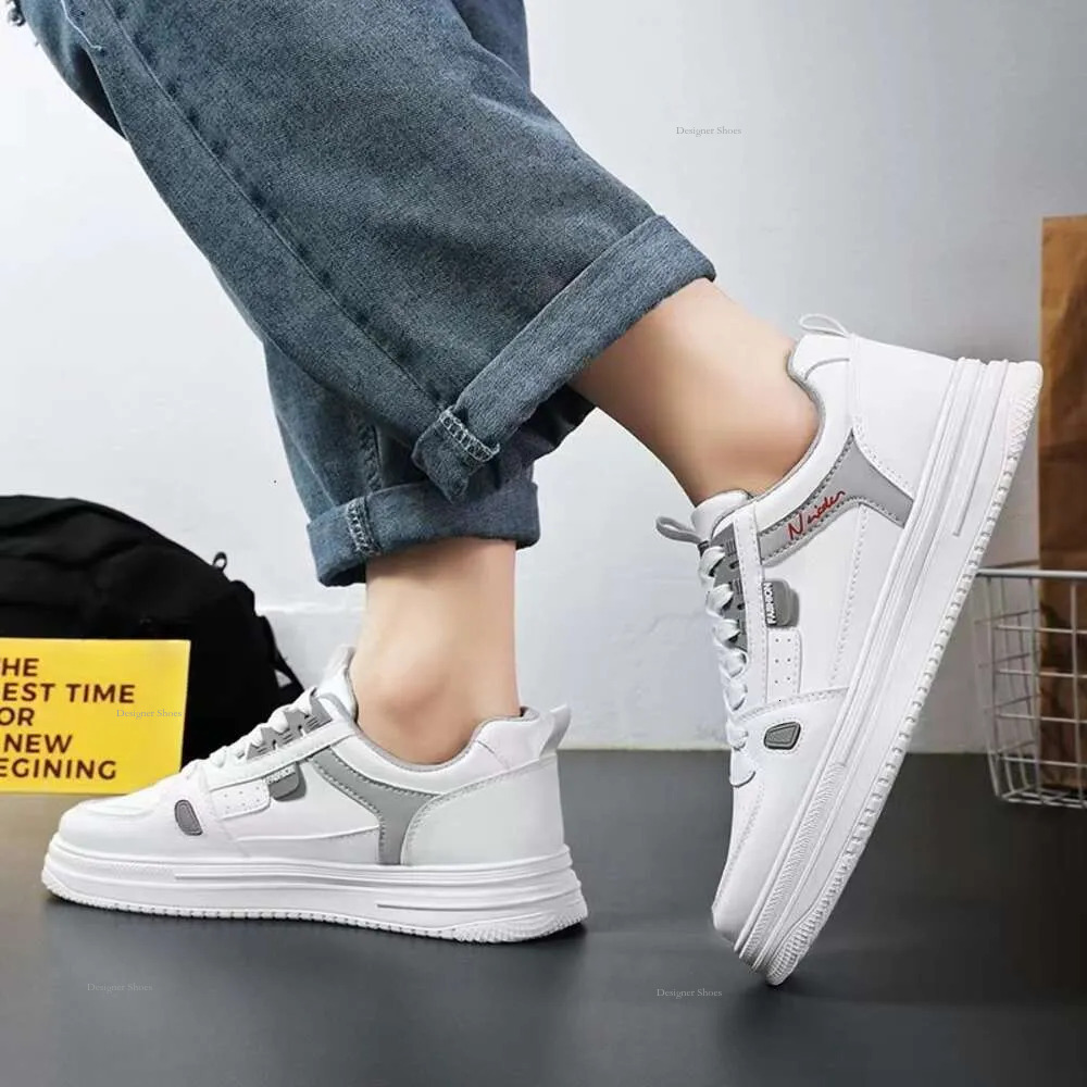 Skateboarding For Men Running Breathable Sports Board White Shoes Sneakers Comfortable Athletic Training Footwear Platform