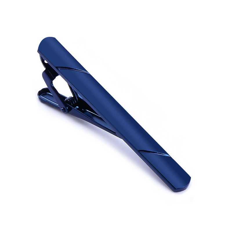 1 mens colored tie clip metal silver gold tone simple bar buckle practical black navy blue neck buckle W240914