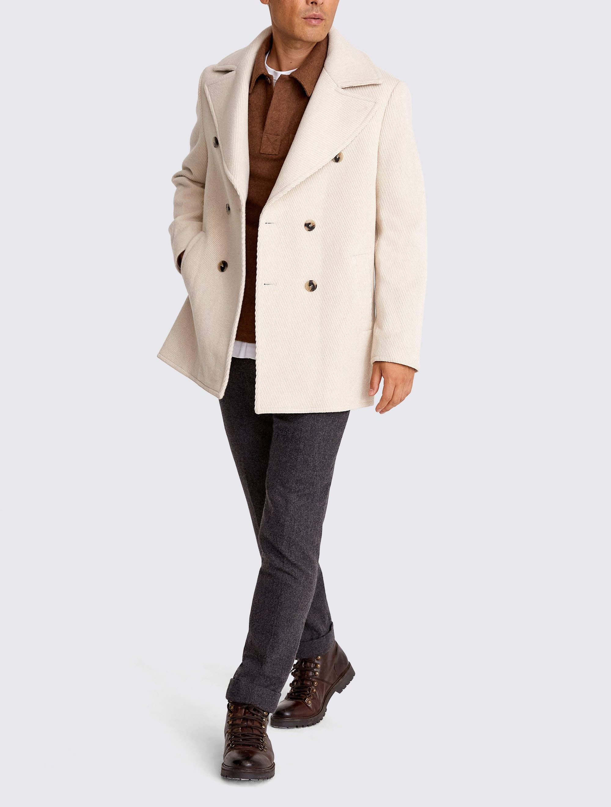 Casual Men's Wool Blend Coat Notched Lapel Tailored Jacket Blazer Coat Autumn Winter Harringbone Plus Size Windbreaker Custom Made