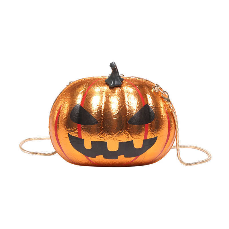 CMM Pumpkin Funny Shoulder Chain Bag Fashion and Niche Creative Circular Shoulder Bag Halloween Demon Crossbody Bag